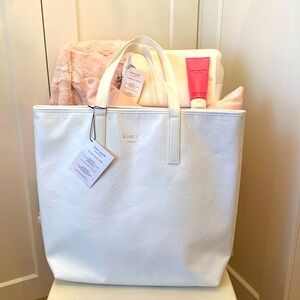 Kate Spade Tote, Matching Makeup Bag and Lotion